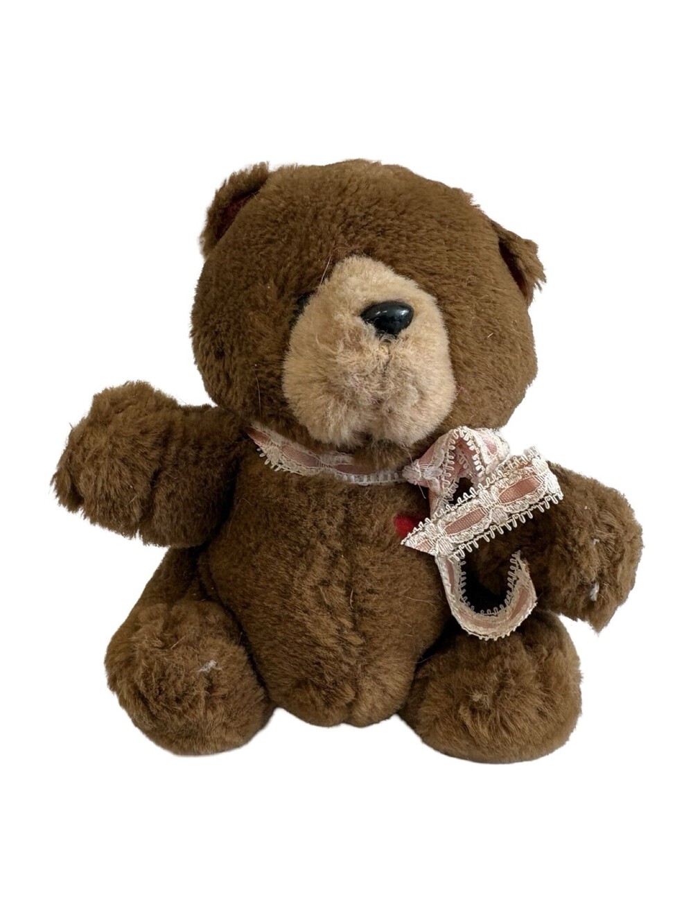Vintage Mattel Emotions Teddy Bear Brown Plush Stuffed Animal 80s 1986